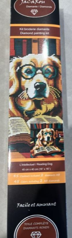 JACAROU - LE CHIEN INTELLECTUEL 40CM X 40CM - DIAMOND DOTZ